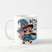 Tasse de Halloween drôle avec sorcière « Mieux vau (Gauche)