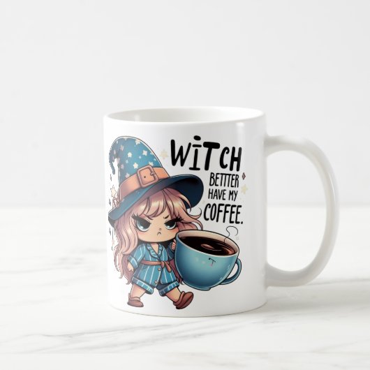 Tasse de Halloween drôle avec sorcière « Mieux vau (Droite)