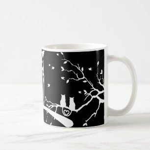 Tasse de hibou et de café de chats
