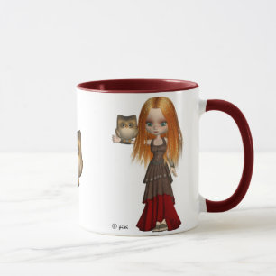 Tasse de hibou et de servante