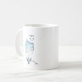 Tasse de hibou, tasse turquoise de hibou de grange (Devant gauche)
