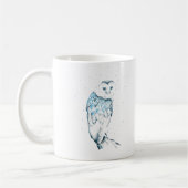 Tasse de hibou, tasse turquoise de hibou de grange (Gauche)