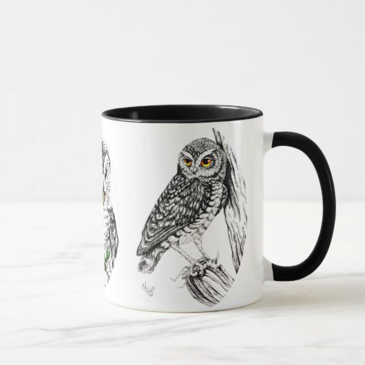 Tasse de hiboux en encre (Droite)