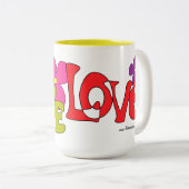 Tasse de hippie de paix et d'amour (Devant droit)