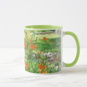 Tasse de jardin de fleurs d'été
