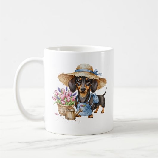 Tasse de jardin personnalisée teckel | Jardin de c (Gauche)