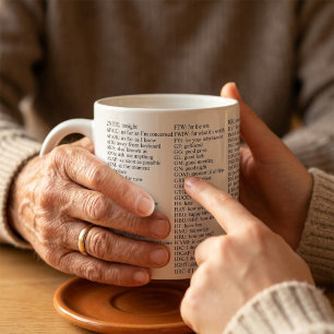 Tasse de jargon amusant, abréviations et acronymes
