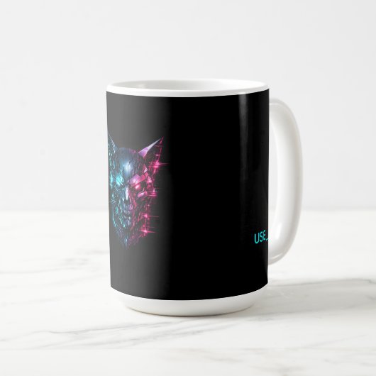 Tasse de jeu crâne de bogue cybernétique - SYSTEM_ (Devant droit)