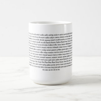 Tasse de jeu de mots - liste de mots de X