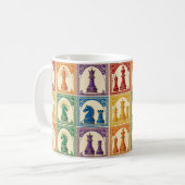 Tasse de jeu d'échecs Arc-en-ciel Art Déco (Devant gauche)