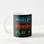 Tasse de jeu – Pixels Power Play Tasse à café néon (Gauche)
