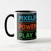 Tasse de jeu – Pixels Power Play Tasse à café néon (Gauche)