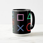 Tasse de jeu – Pixels Power Play Tasse à café néon (Devant droit)