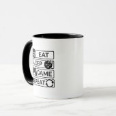Tasse de jeu rétro drôle « Manger Dormir Jouer Rép (Devant gauche)
