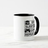 Tasse de jeu rétro drôle « Manger Dormir Jouer Rép (Devant droit)