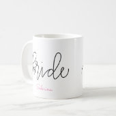 Tasse de jeune mariée - conception de lettrage (Devant gauche)