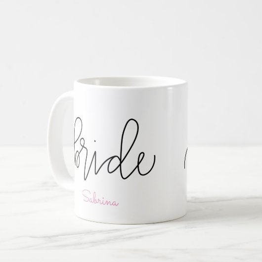 Tasse de jeune mariée - conception de lettrage (Devant gauche)