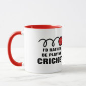 Tasse de joueur de cricket avec la citation drôle (Gauche)