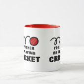 Tasse de joueur de cricket avec la citation drôle (Centre)
