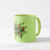 Tasse de Joyeux Noël de houx (Devant droit)