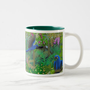 Tasse de jungle d'ara de jacinthe