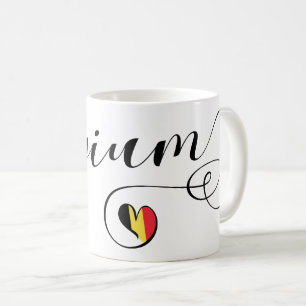 Tasse de la Belgique de coeur, drapeau belge