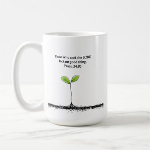 Tasse de la Bible chrétienne Psaume 34:10 Cadeau d