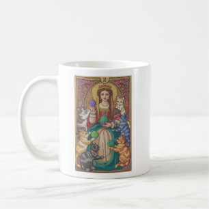 Tasse de la carte de tarot Reine des chats