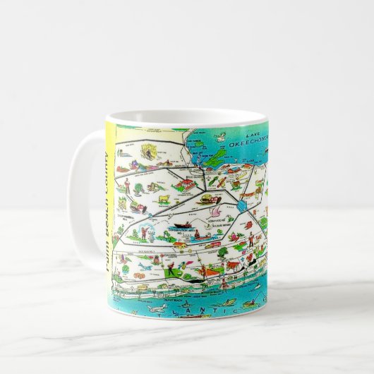 Tasse de la carte du comté de Palm Beach (Devant gauche)