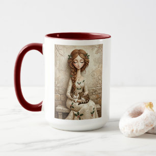 Tasse de la Fée de Noël Fantaisiste Chat d'Hiver