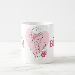 Tasse de la fête des mères en dessin au trait mama