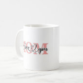 Tasse de la fête des mères rose blanc je t'aime ma (Devant gauche)