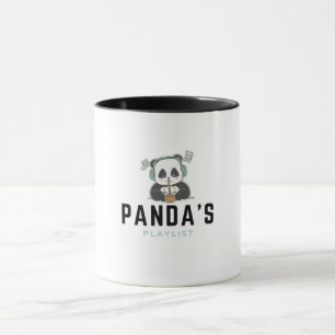 Tasse de la playlist du panda mignon noir et bleu