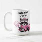 Tasse de la Reine de Pickleball Rose Raton Laveur (Gauche)