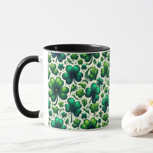 Tasse de la Saint-Patrick Shamrock Chanceux (Avec donut)
