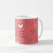 Tasse de la Saint-Valentin à motif de coeurs roses (Devant droit)