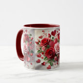 Tasse de la Saint-Valentin Cœurs et Roses Rouges d (Devant gauche)