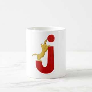 Tasse de l'alphabet J de chien
