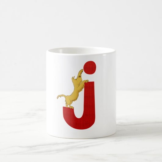 Tasse de l'alphabet J de chien (Centre)