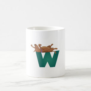 Tasse de l'alphabet W de chien