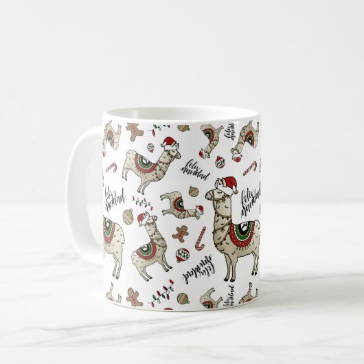 Tasse de lama de Feliz Navidad (Devant gauche)