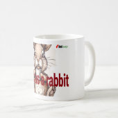 Tasse de lapin amateur de café drôle, Rapide comme (Devant droit)