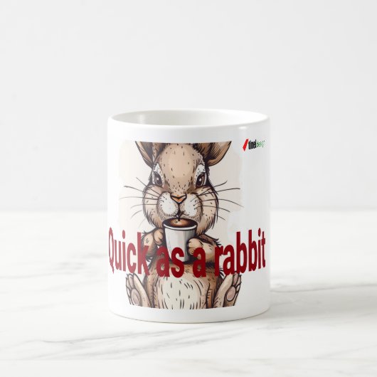 Tasse de lapin amateur de café drôle, Rapide comme (Centre)