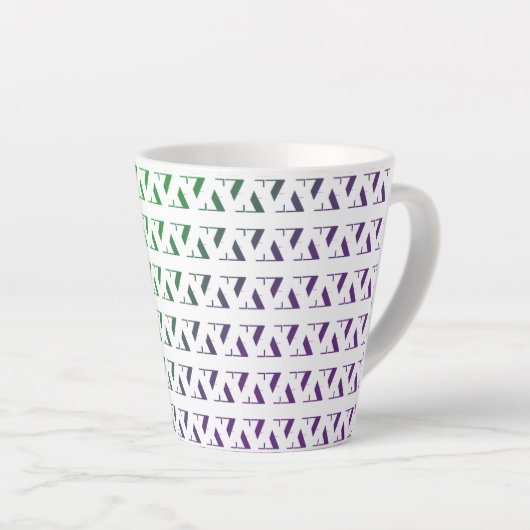 Tasse de latte à motif zig zag 3D (Angle droit)