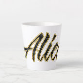 Tasse de latte Alice black Lettering (Devant)