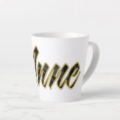 Tasse de latte Anne Black Lettering (Angle droit)