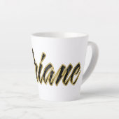 Tasse de latte Ariane Black Gold Lettering (Angle droit)
