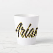 Tasse de latte Ariane Black Gold Lettering (Devant)