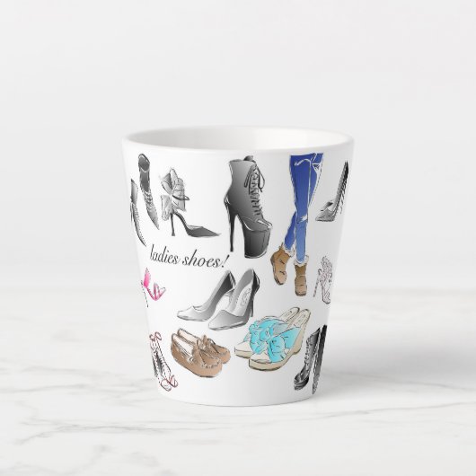 Tasse de latte au design de chaussures pour dames (Devant)