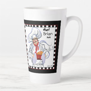 Tasse de latte avec art du gros cuisinier français
